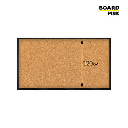 Пробковая доска в рамке 1200 мм ширина 1200x1800 мм. Транспортный чёрный